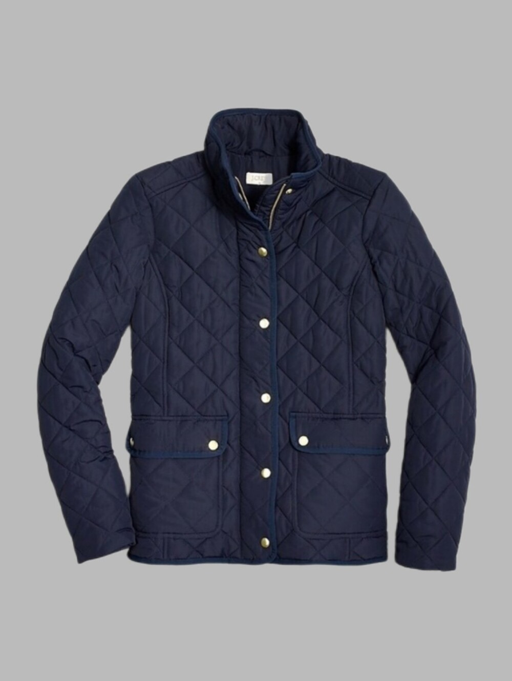J. Crew Women's Quilted Puffer Jacket in Navy Blue • Small